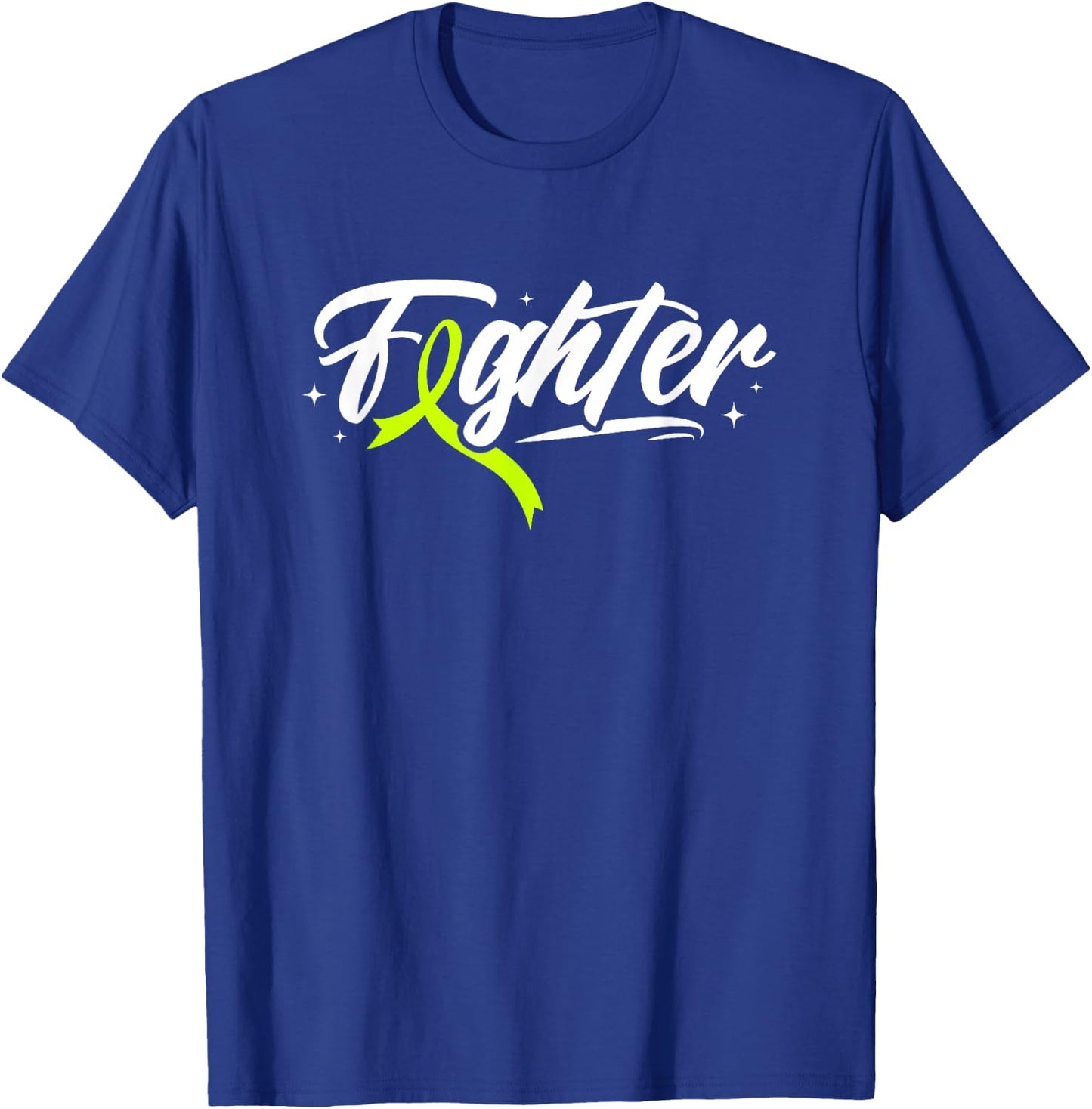 Lymphoma Cancer Fighter Lime Green Ribbon Awareness Month T-Shirt - T-Shirt | Royal