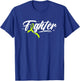 Lymphoma Cancer Fighter Lime Green Ribbon Awareness Month T-Shirt - T-Shirt | Royal