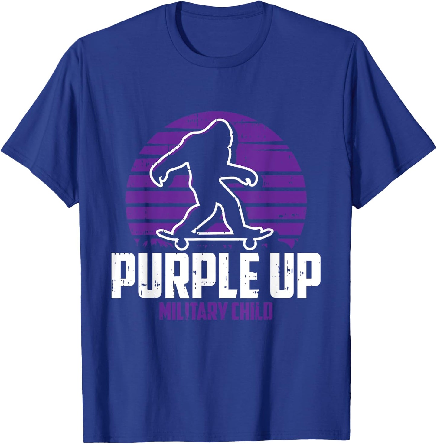 Military Child Boy Girls Toddlers Purple Up Bigfoot T-Shirt - T-Shirt | Royal