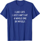 Cat Lovers Funny Gifts I Like Cats I Just Can't Eat A Whole One By Myself Funny Women Black Small T-Shirt - T-Shirt | Royal