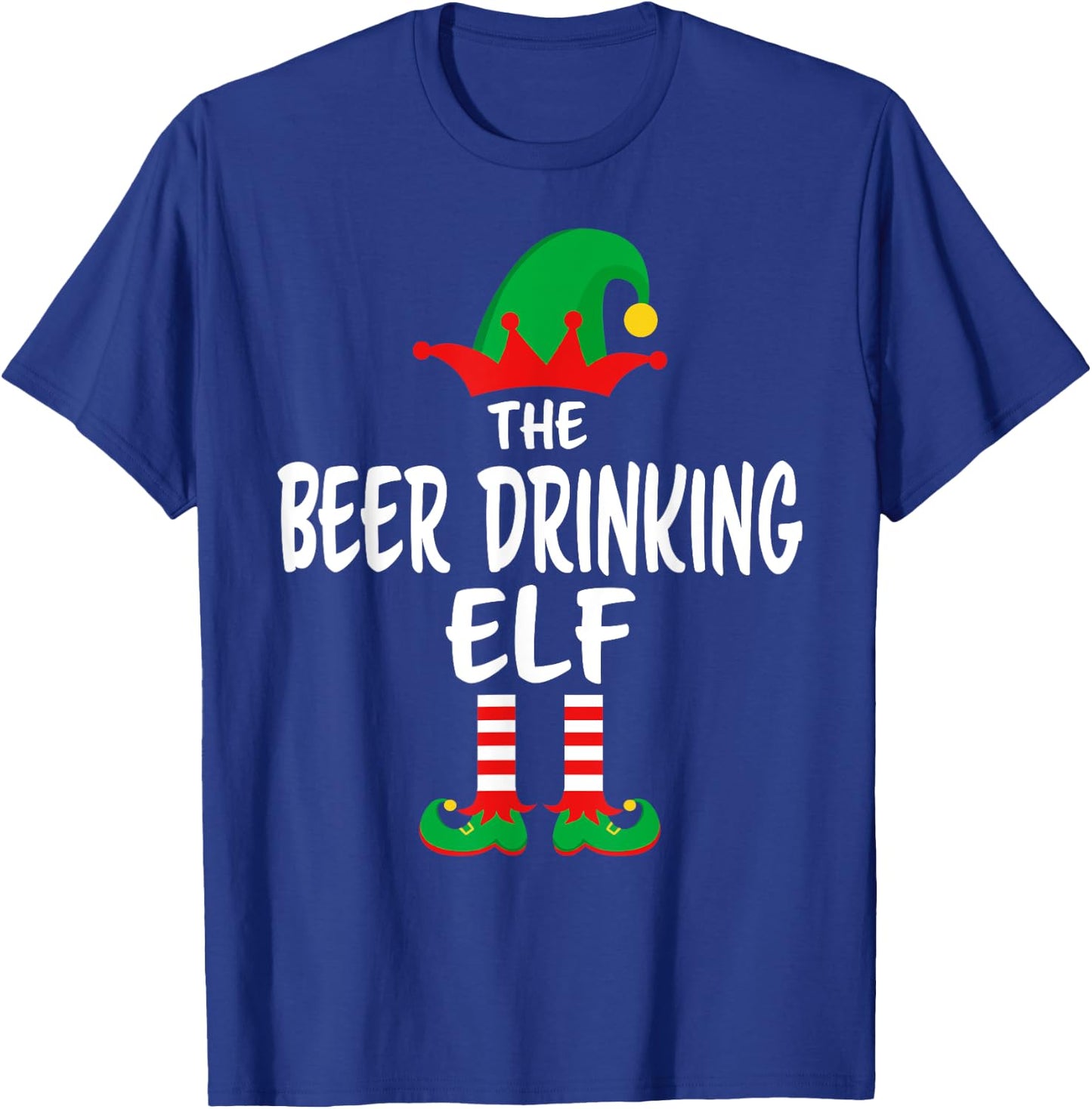 The Beer Drinking Elf Matching Family Christmas T-Shirt - T-Shirt | Royal