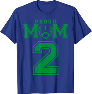 Custom Proud Football Mom Number 2 G Personalized T-Shirt - T-Shirt | Royal