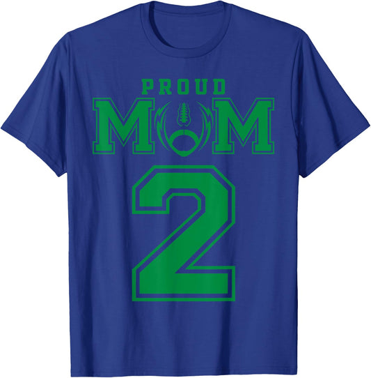 Custom Proud Football Mom Number 2 G Personalized T-Shirt - T-Shirt | Royal