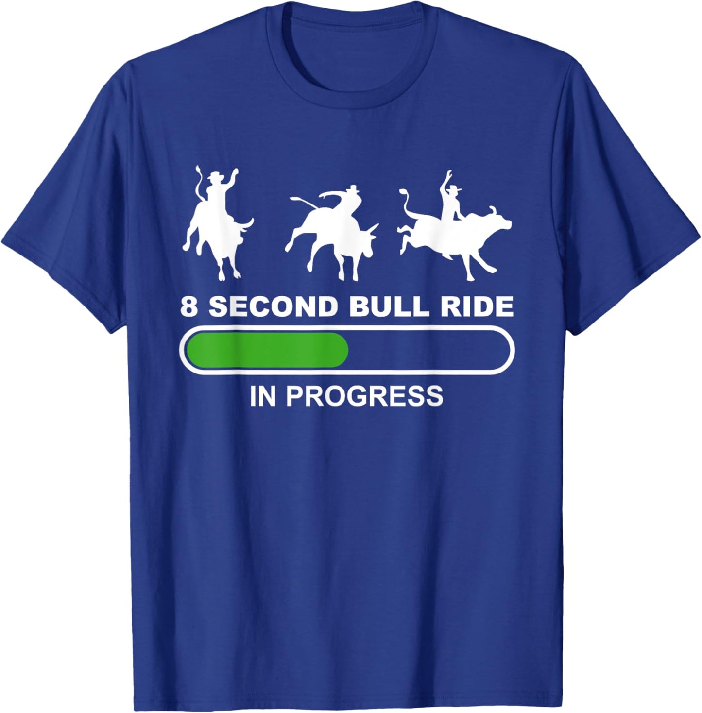 8 Seconds Bull Riding Rodeo Bull Rider T-Shirt - T-Shirt | Royal