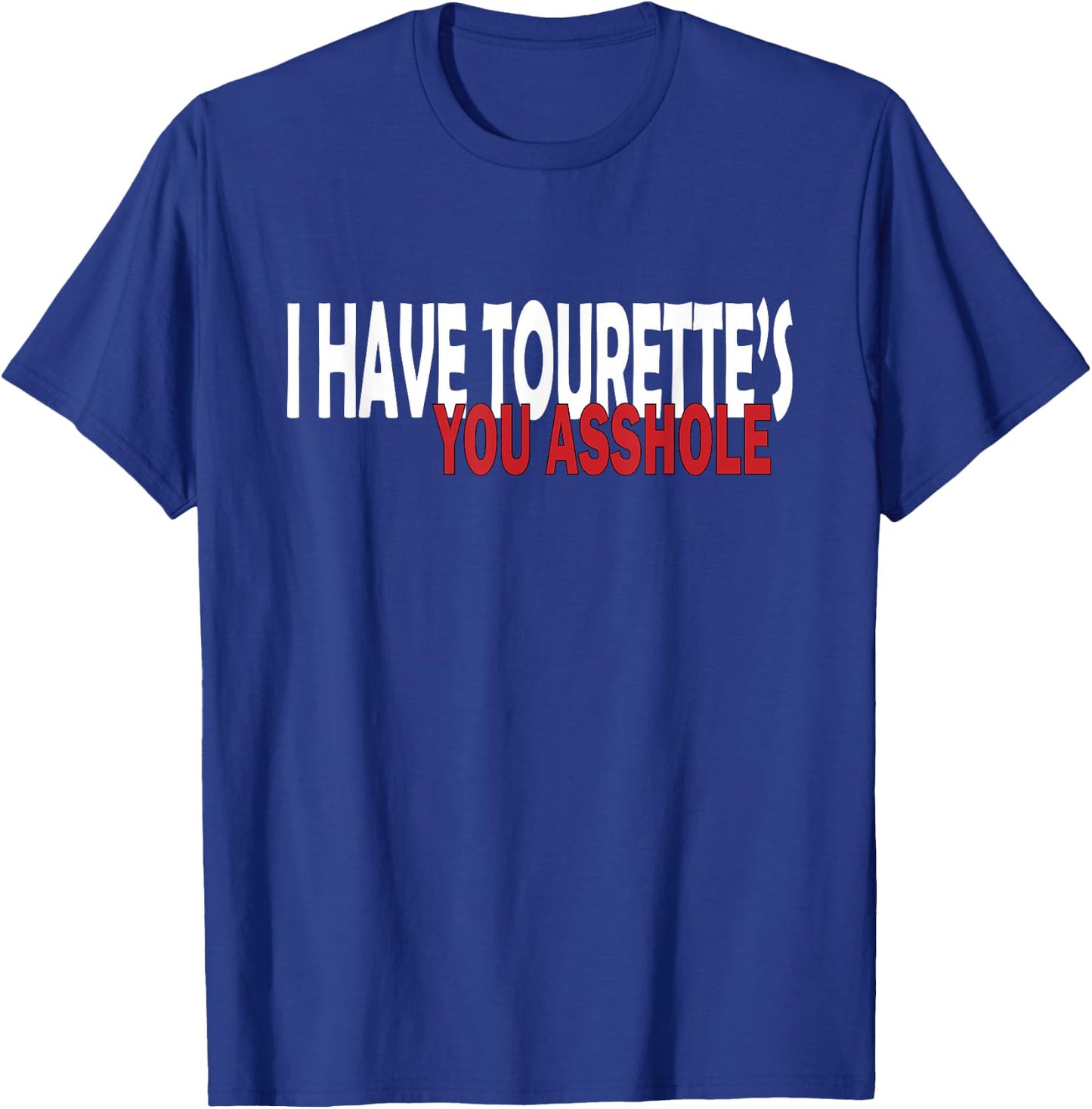 Funny Tourette Syndrome Awareness Pins and -Adults Tourette's Ribbon Tourettes Black Short Sleeve Classic Fit Small T-Shirt - T-Shirt | Royal