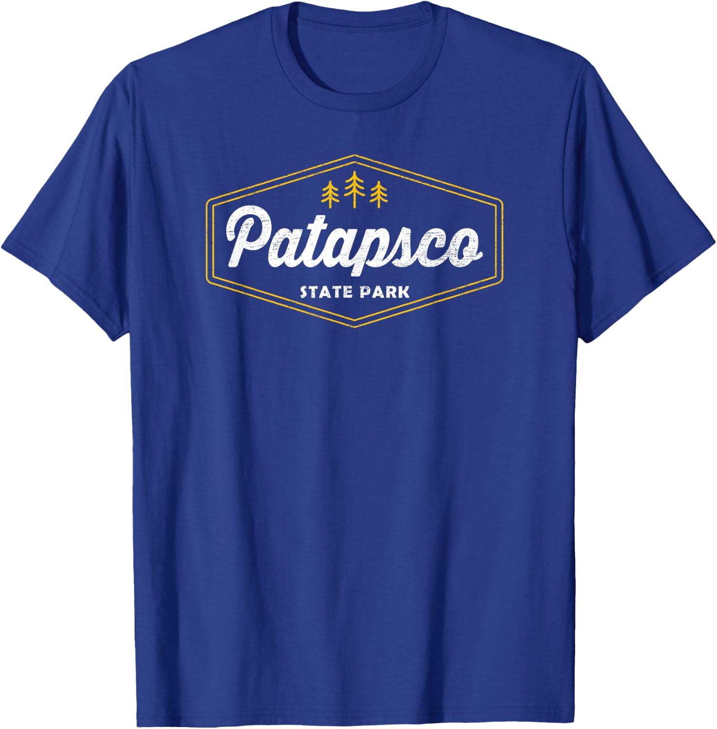 Patapsco State Park Retro Hexagon Badge Camping Hiking T-Shirt - T-Shirt | Royal