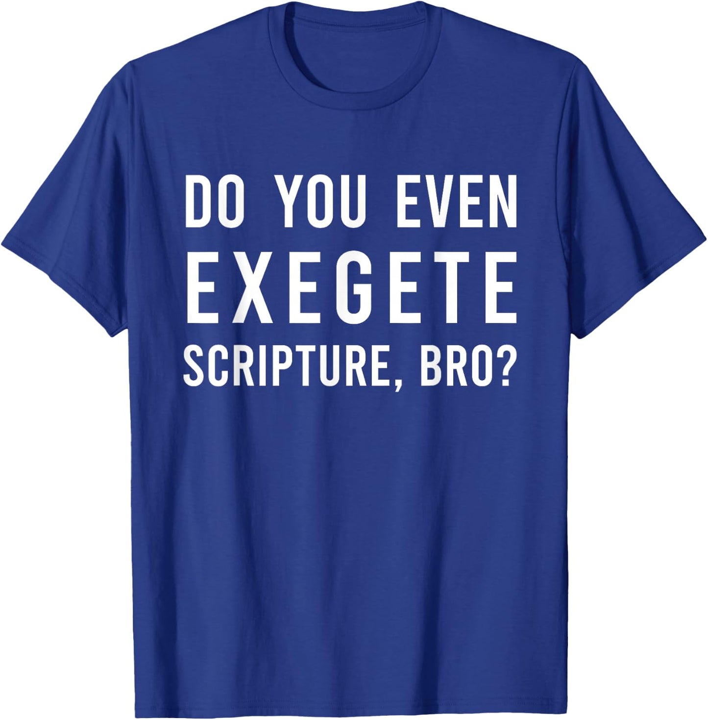 Do You Even Exegete Scripture Bro Funny Bible Nerd Christ T-Shirt - T-Shirt | Royal