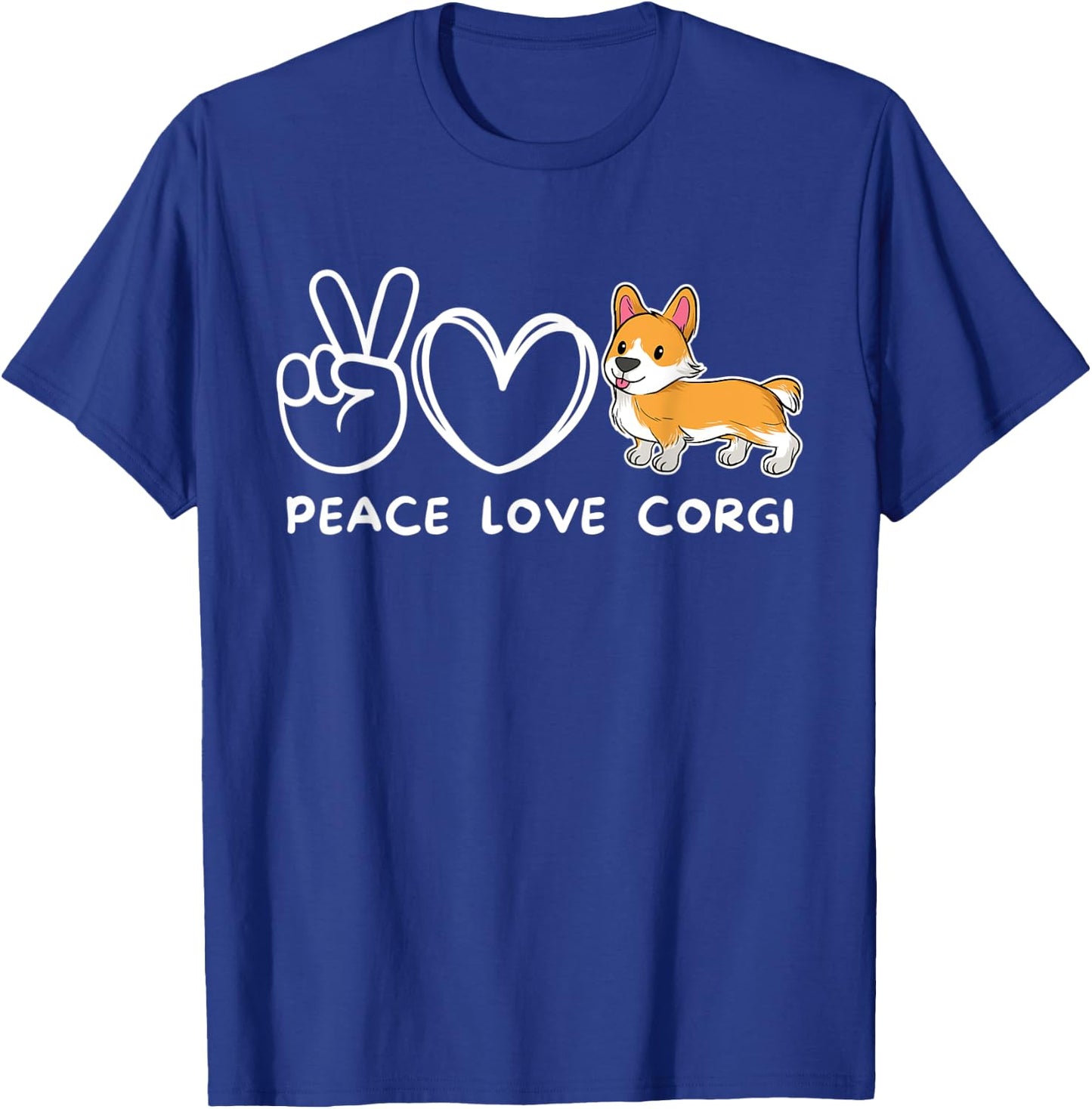 Peace, Love Corgi Retro Corgi Dog Lover Women Kids T-Shirt - T-Shirt | Royal