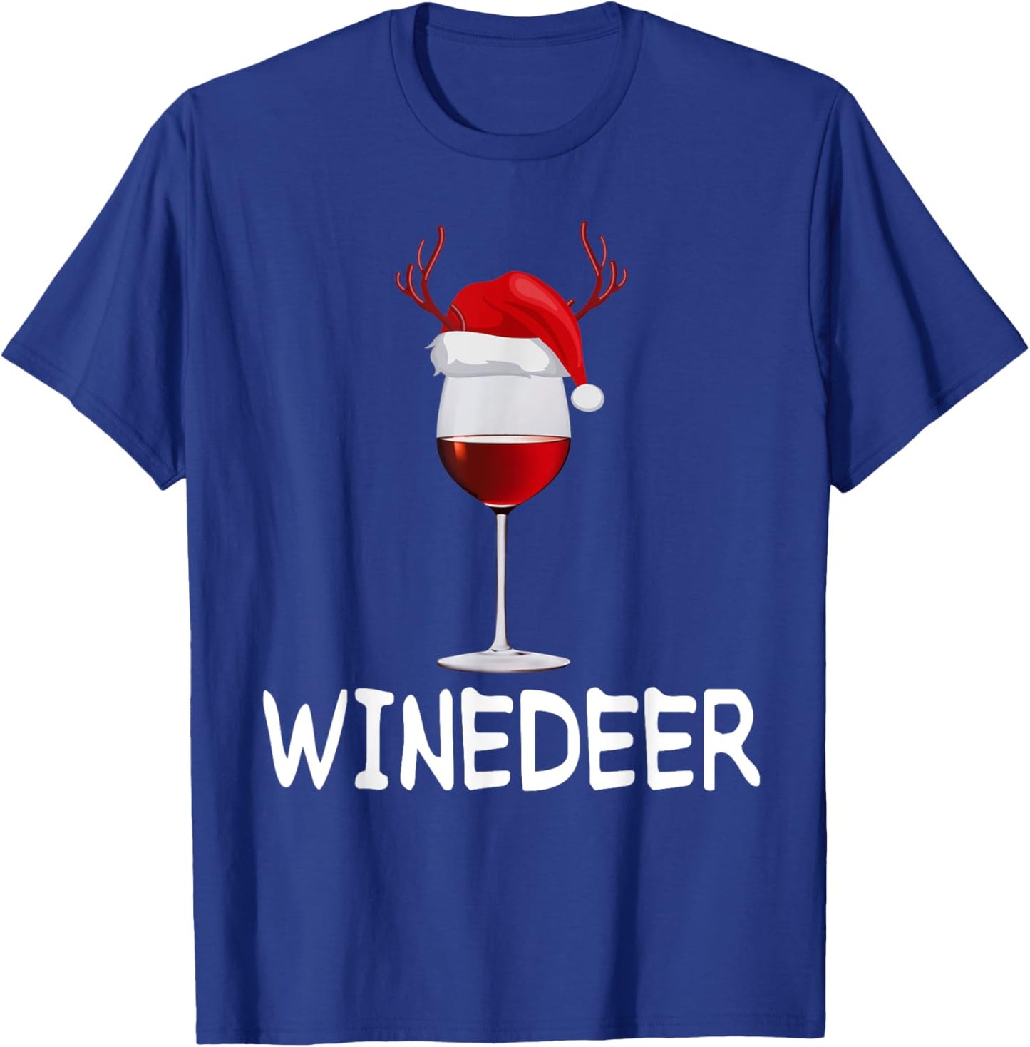WineDeer ReinBeer Funny Wine Beer Christmas Couples Matching T-Shirt - T-Shirt | Royal