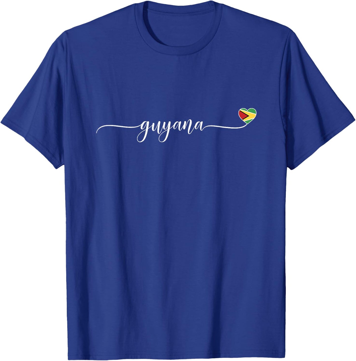 Guyana Flag Love Guyana Heart T-Shirt - T-Shirt | Royal