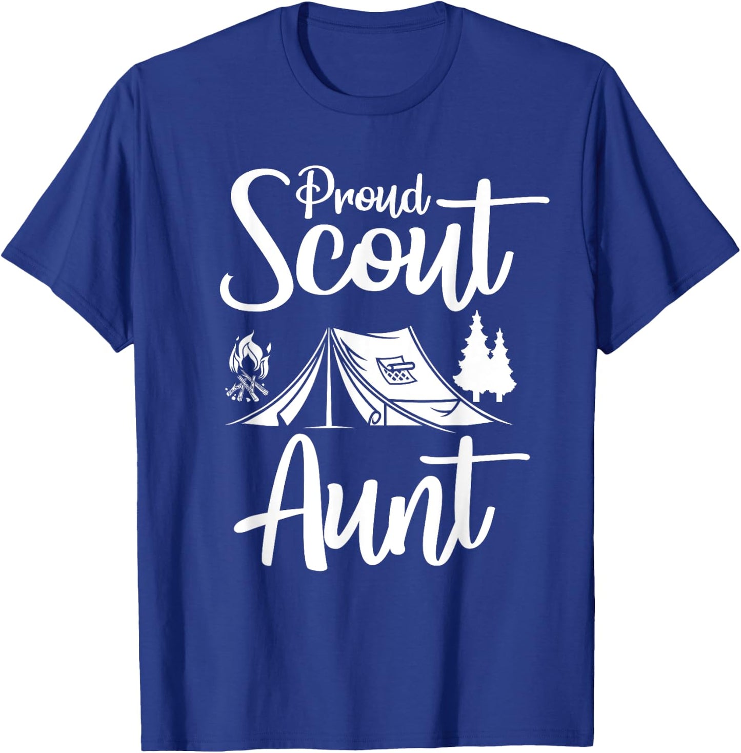 Proud Scout Aunt Camping Scouting Tent Scout Aunt Leader T-Shirt - T-Shirt | Royal