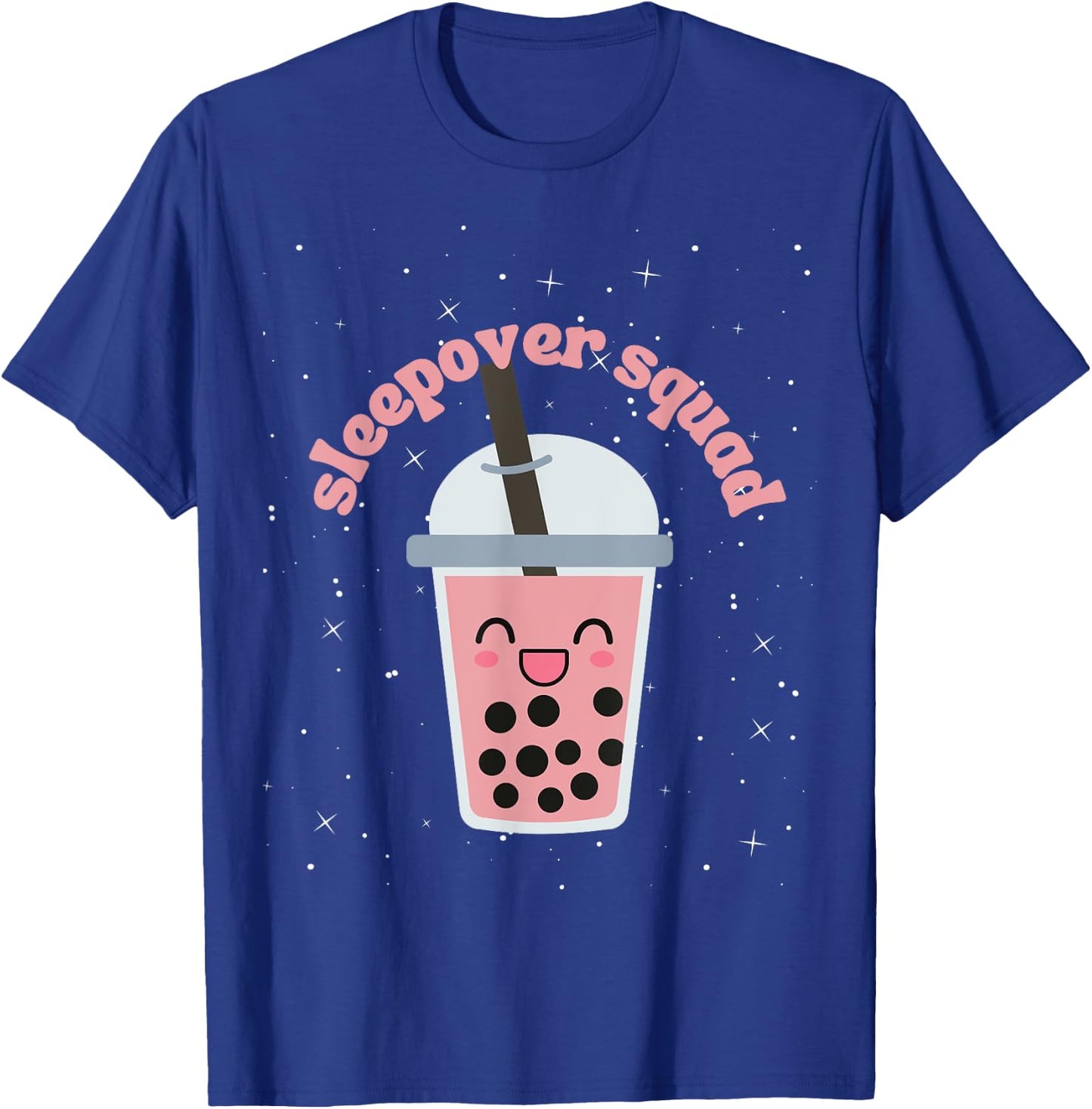 Slumber Party Squad Boba Bubble Tea Sleepover Kit Spa Party T-Shirt - T-Shirt | Royal