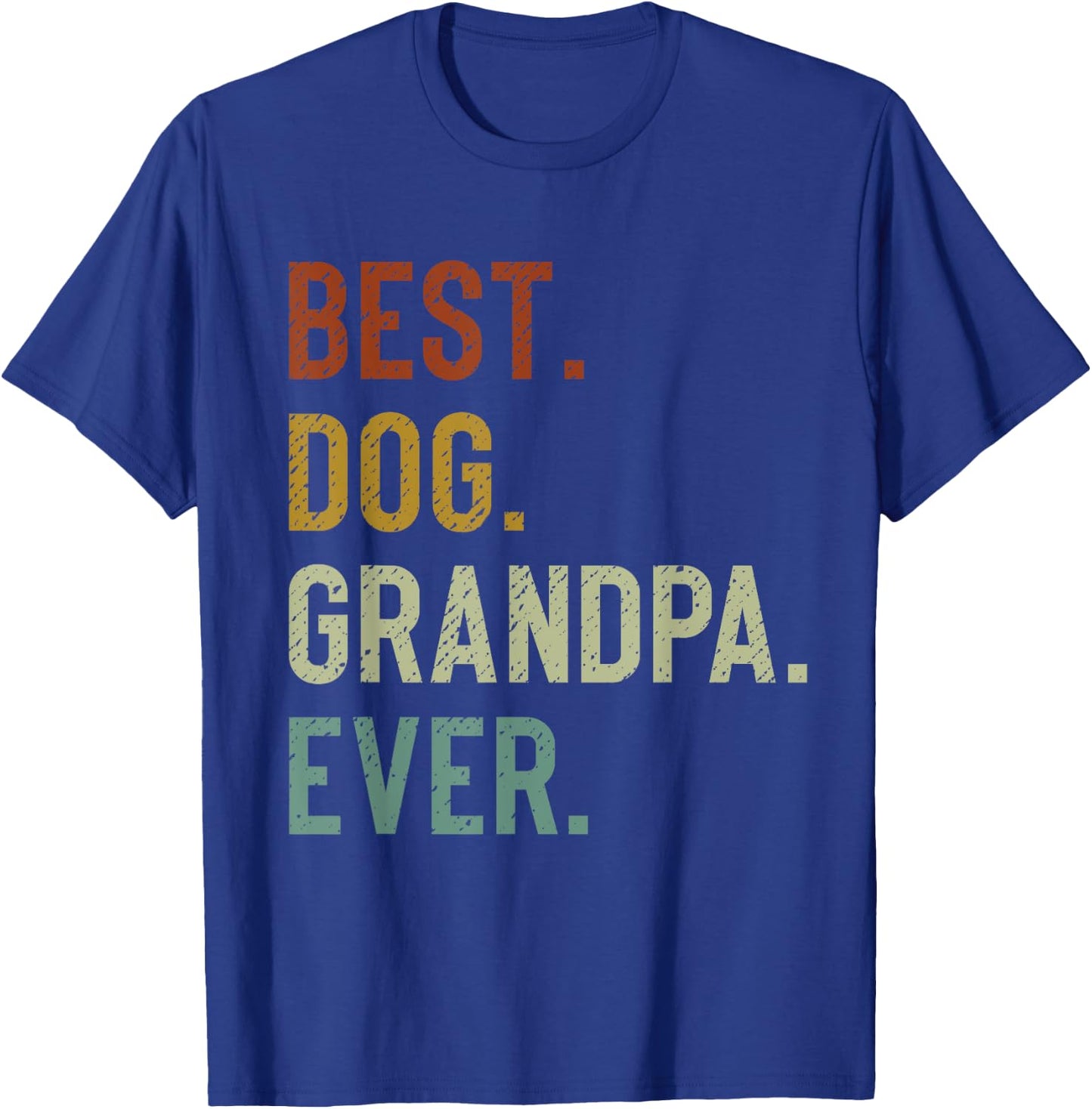 Best Dog Grandpa Ever Vintage Retro Grandpaw T-Shirt - T-Shirt | Royal