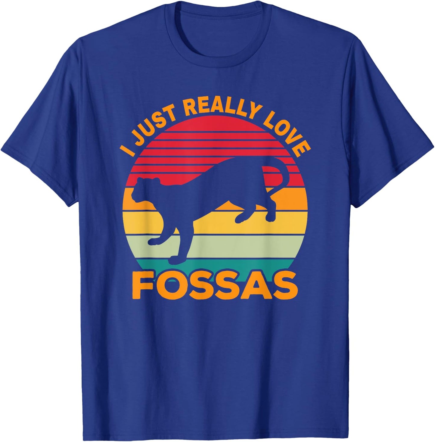 Fossa Retro Vintage | Cute Carnivore Saying | Madagascar Cat Men Women T-Shirt - T-Shirt | Royal
