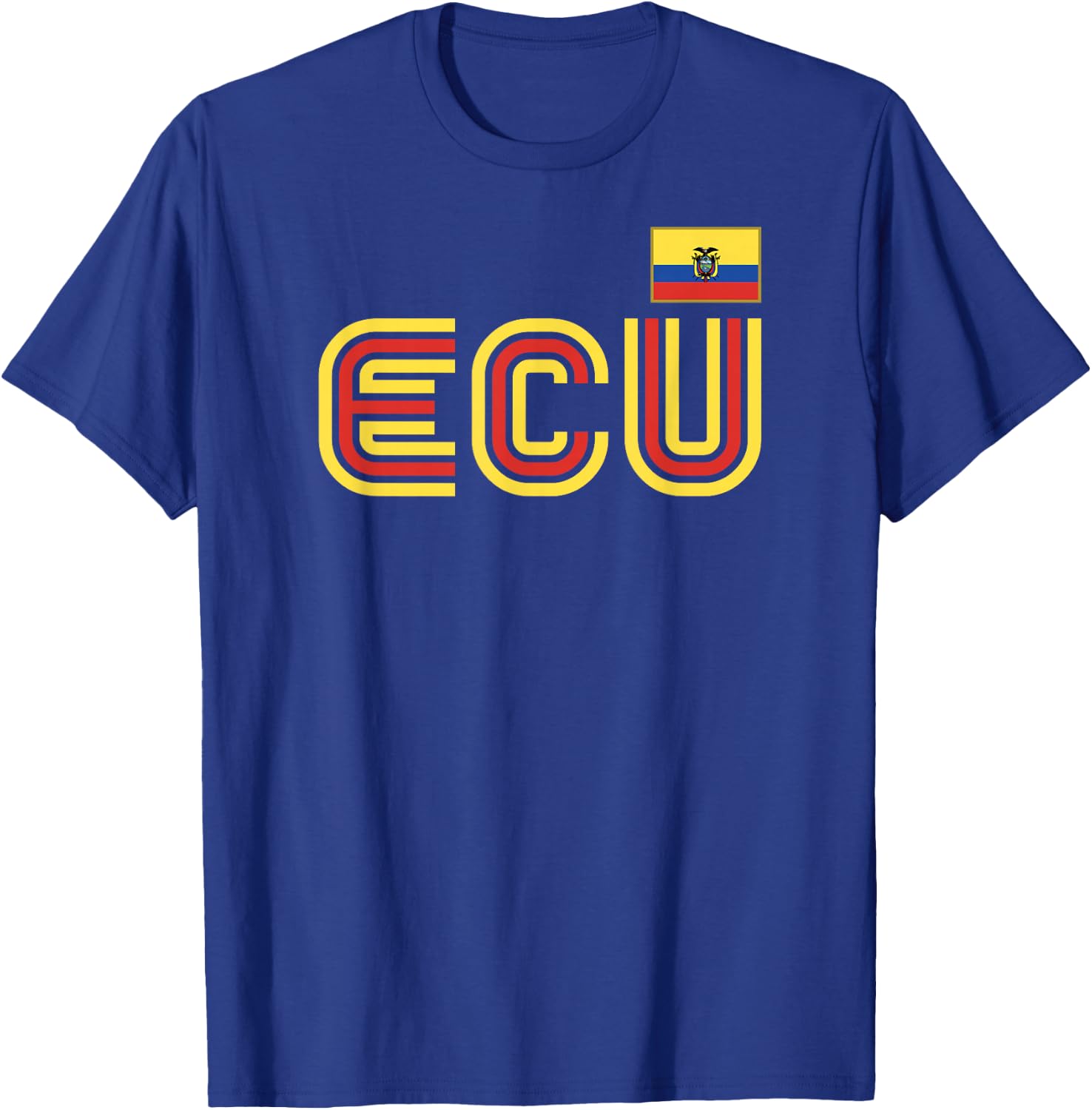 Ecuador Flag Retro International Country Ecuadorian Pride T-Shirt - T-Shirt | Royal
