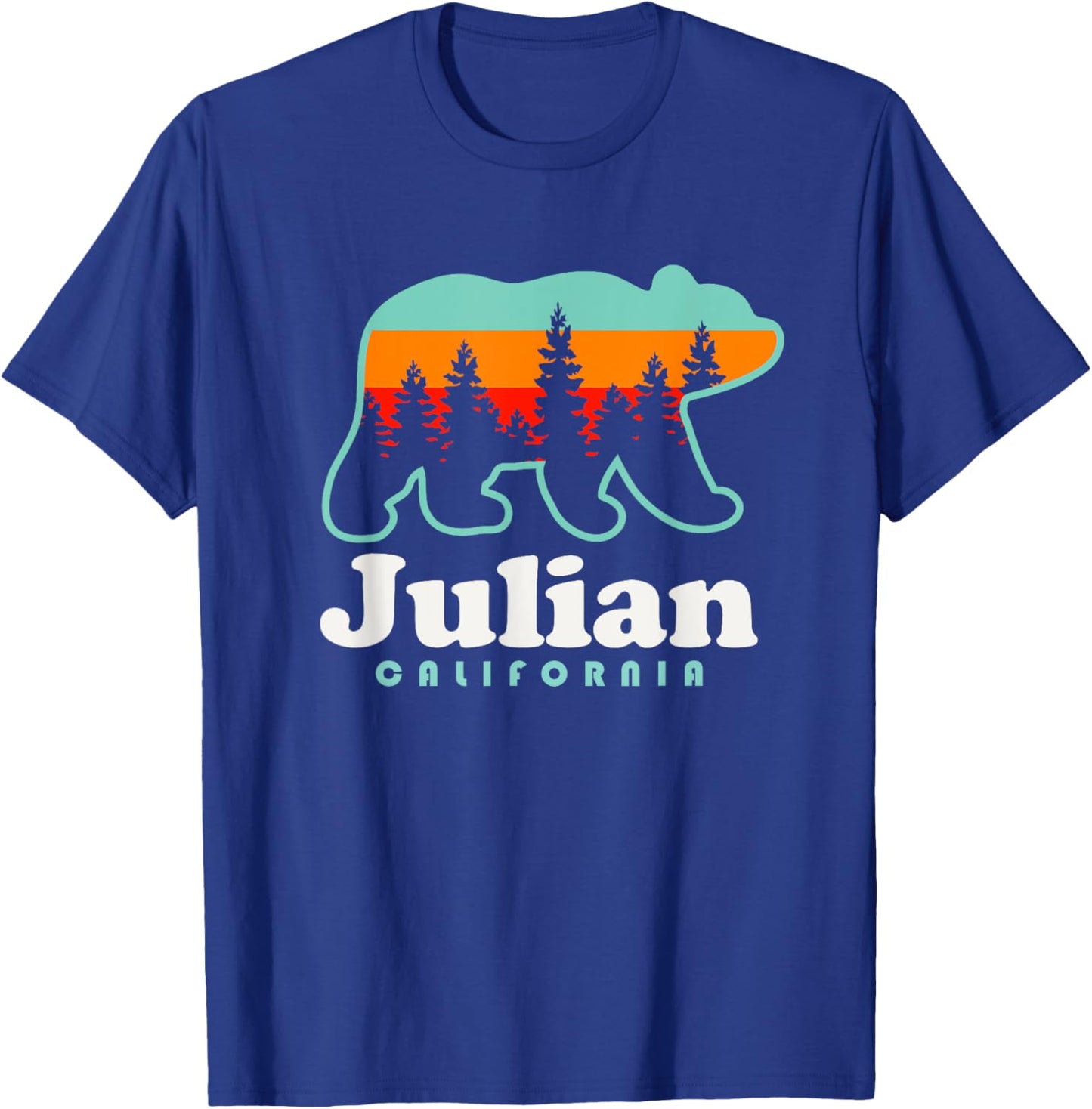 Julian California Mountains Bear Retro Outdoors T-Shirt - T-Shirt | Royal