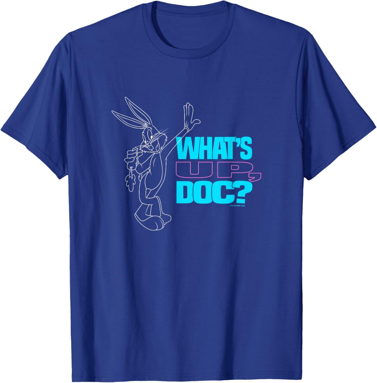 Looney Tunes What's Up Doc? Bugs Bunny Outline T-Shirt - T-Shirt | Royal