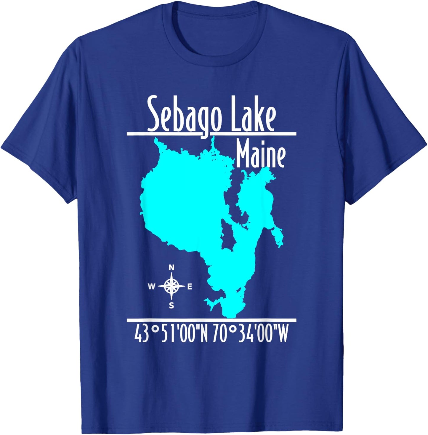 Modern Sebago Lake, Maine T-Shirt - T-Shirt | Royal