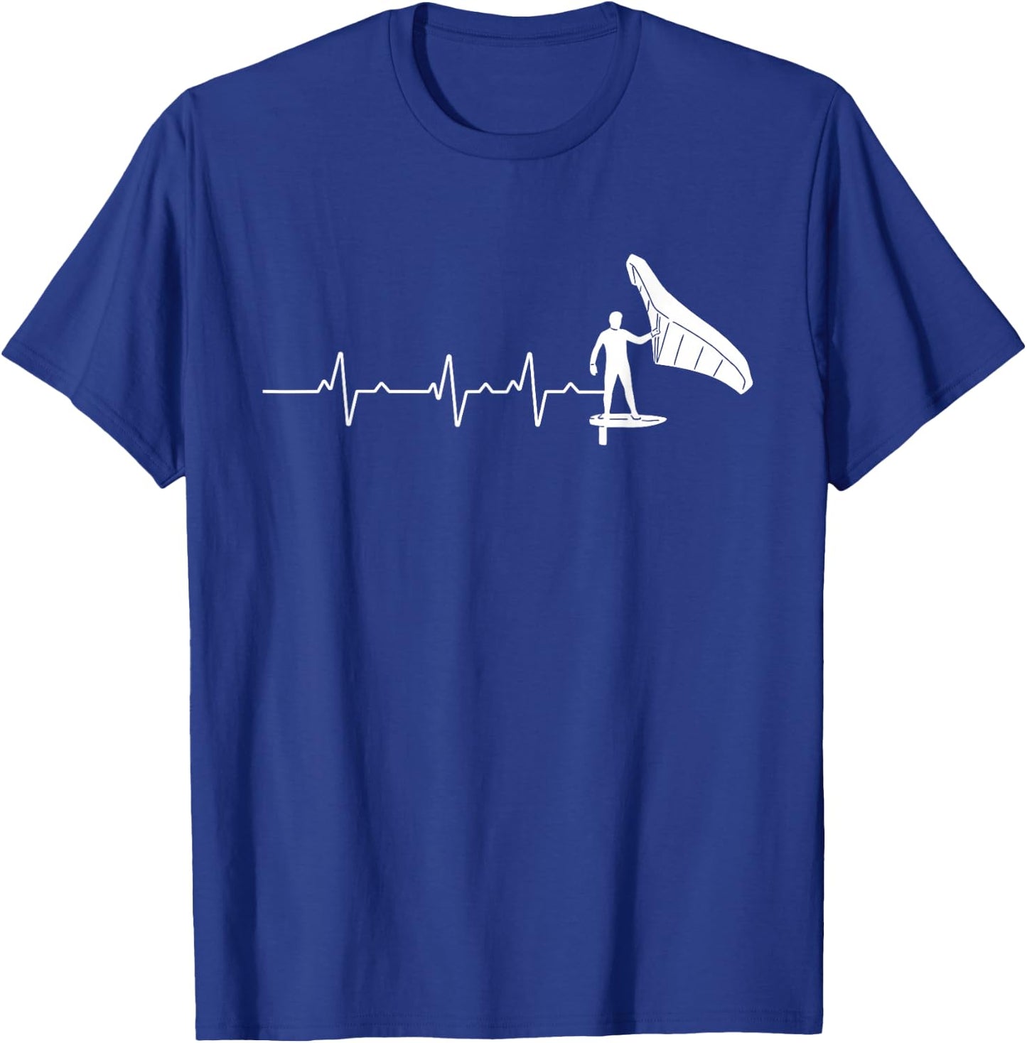 Heartbeat Heart Line Heart Rate Wing Foiling T-Shirt - T-Shirt | Royal