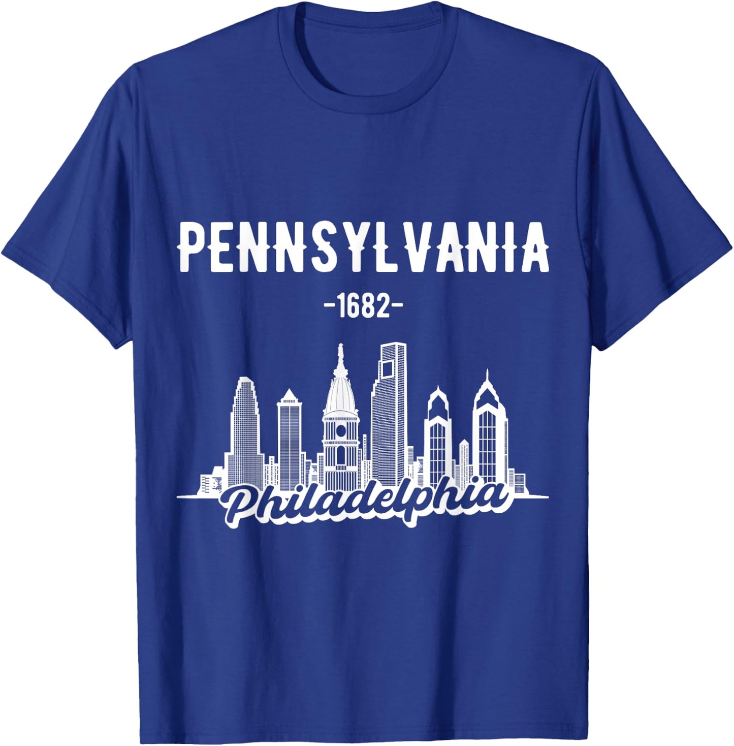 Philadelphia Pennsylvania Skyline T-Shirt - T-Shirt | Royal
