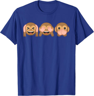 See No Evil Hear No Evil Speak No Evil Monkey T-Shirt - T-Shirt | Royal