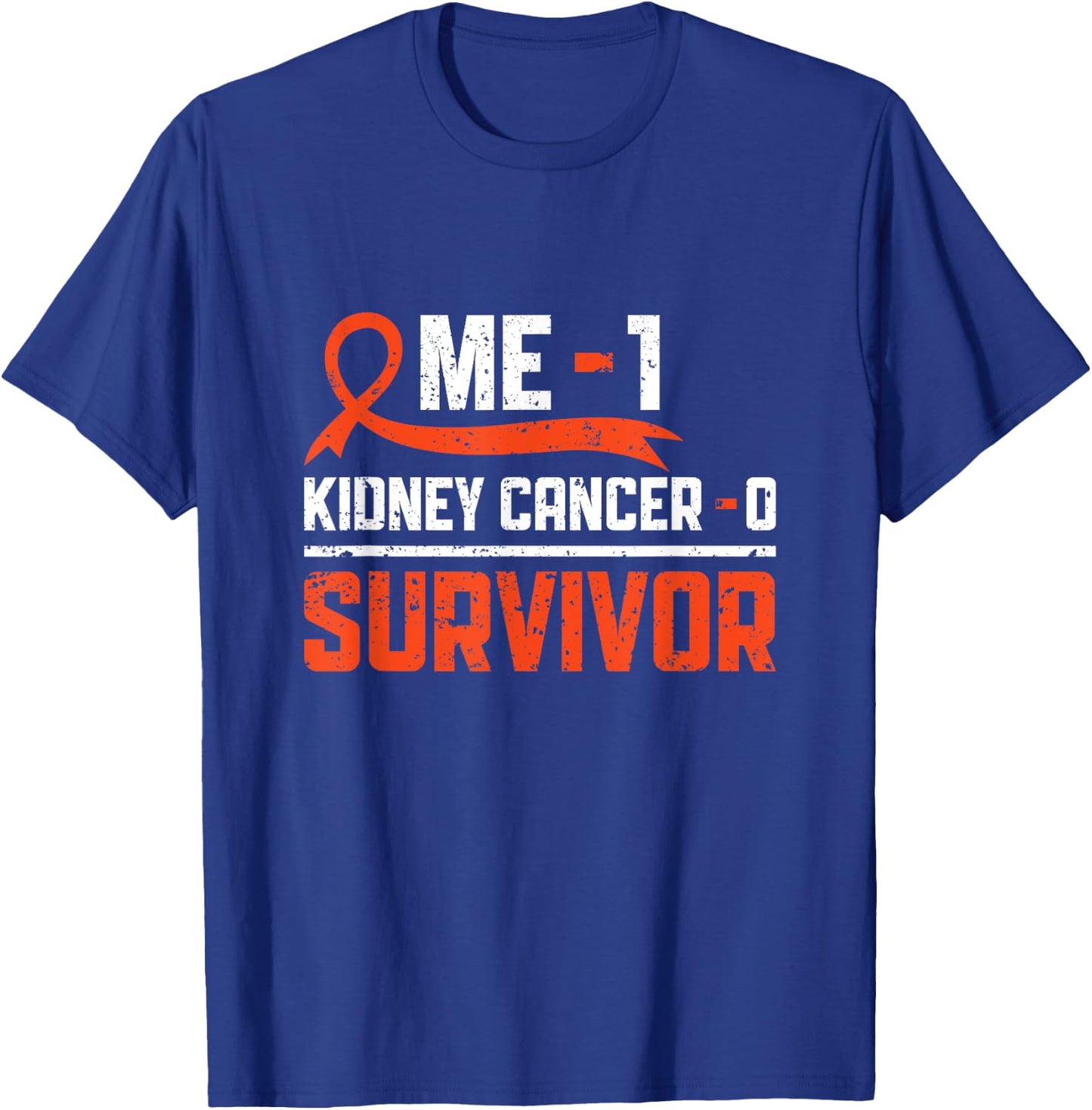 Kidney Cancer Warrior Orange Ribbon Apparel Kidney Cancer Survivor -Adults Black Short Sleeve Size 6 Regular Fit Modern Humor T-Shirt - T-Shirt | Royal
