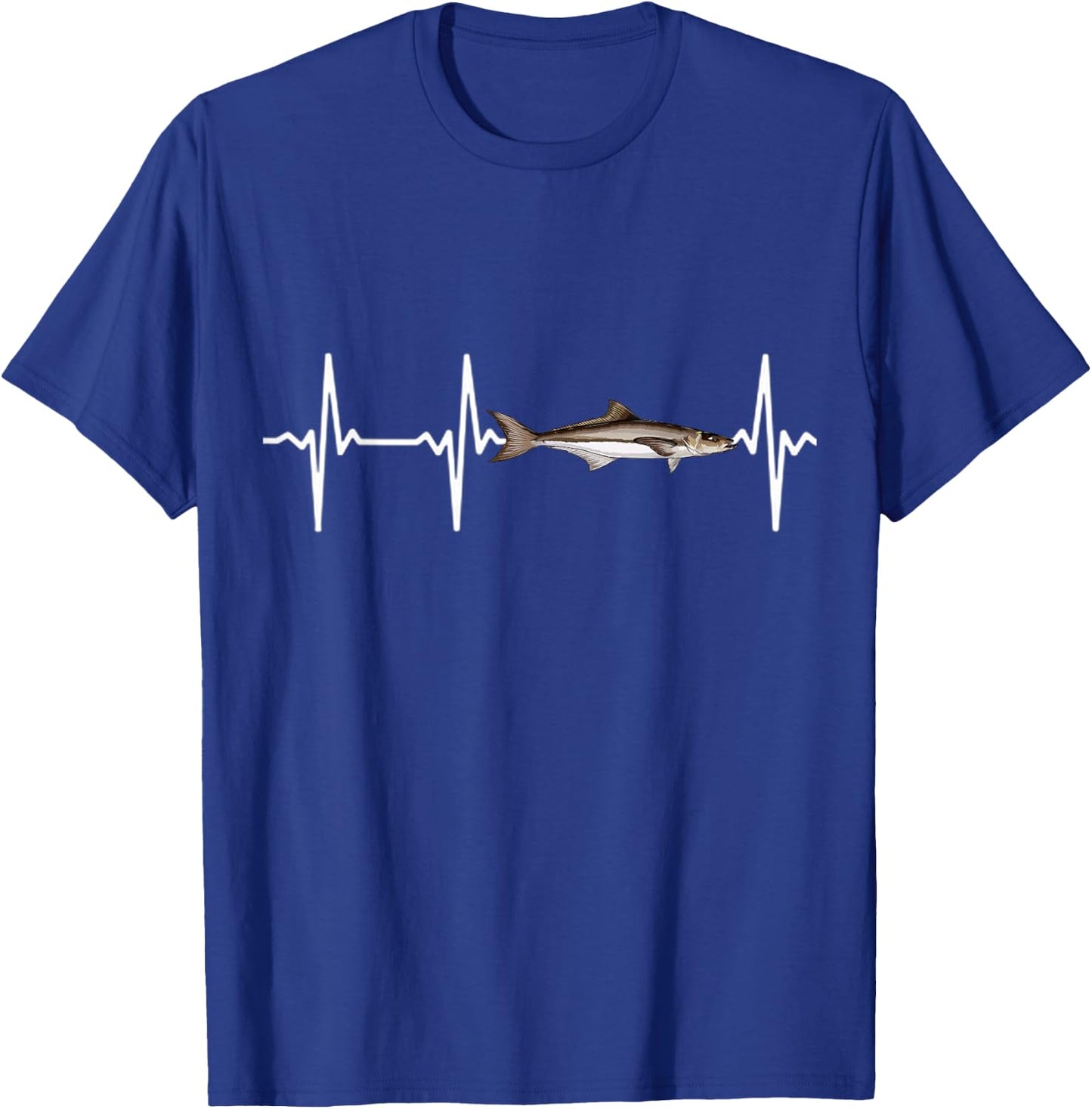 Cobia Heartbeat For Saltwater Fish Fishing Lovers T-Shirt - T-Shirt | Royal