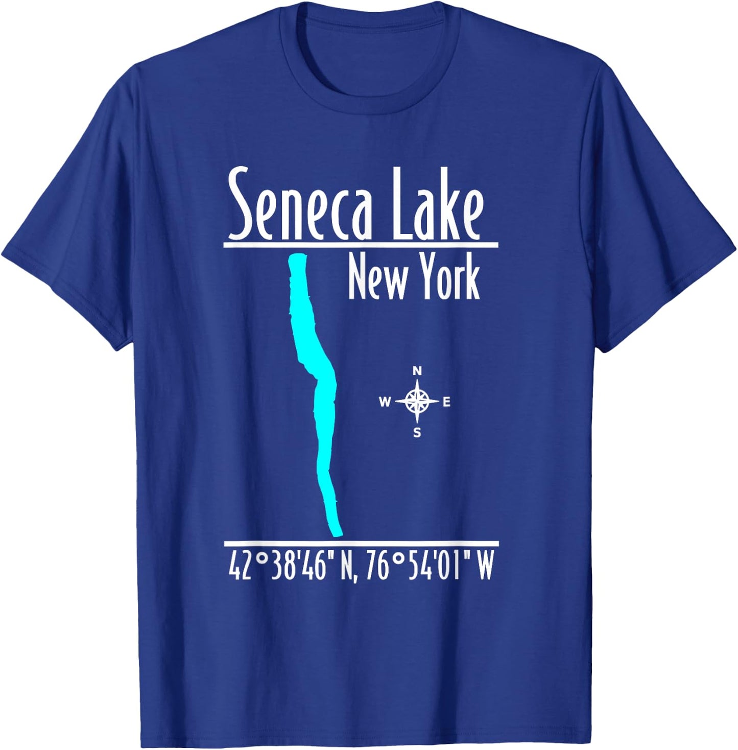 Modern Seneca Lake, New York T-Shirt - T-Shirt | Royal
