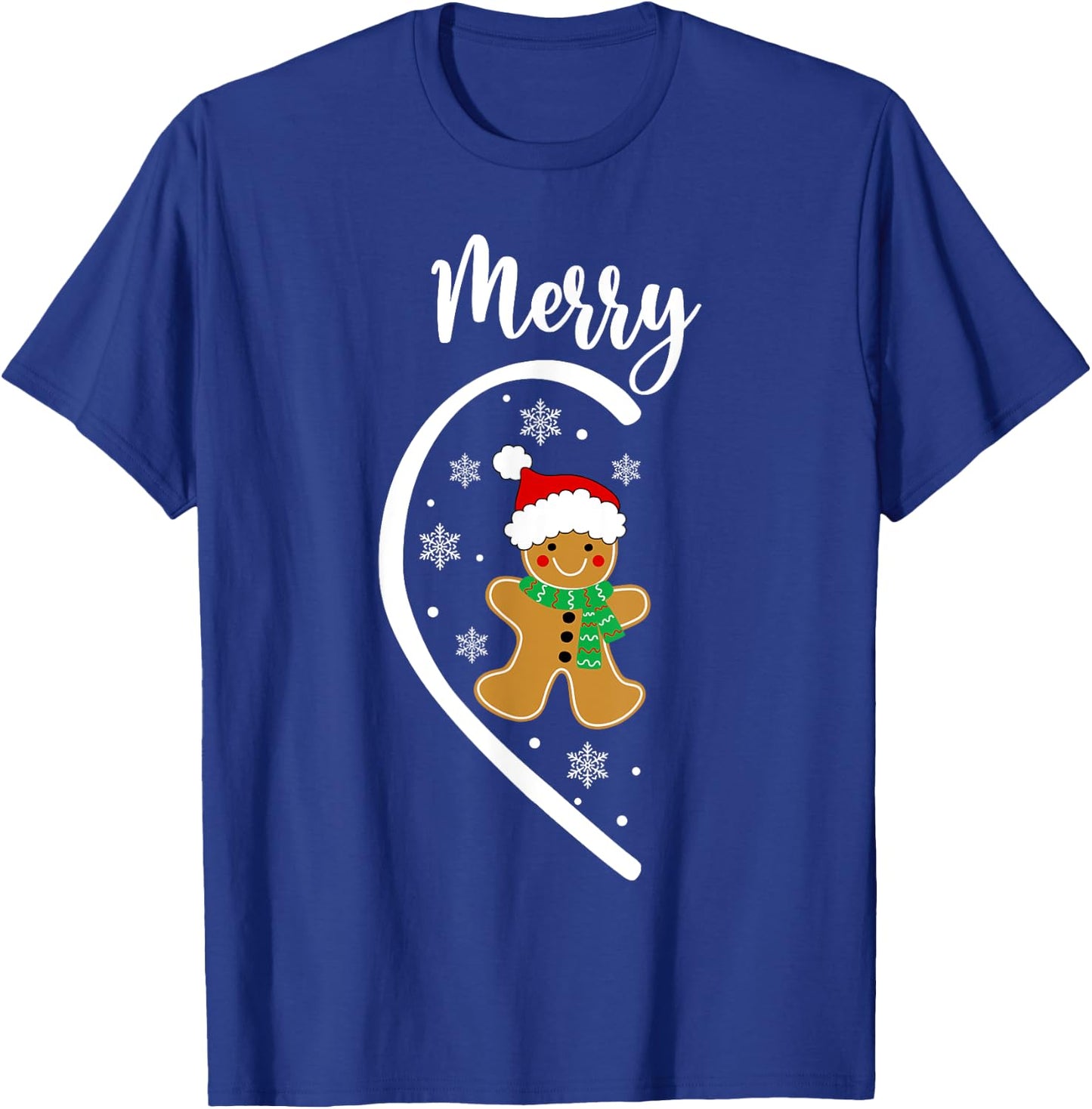 Merry Christmas Gingerbread Couple Christmas Pajama Matching T-Shirt - T-Shirt | Royal