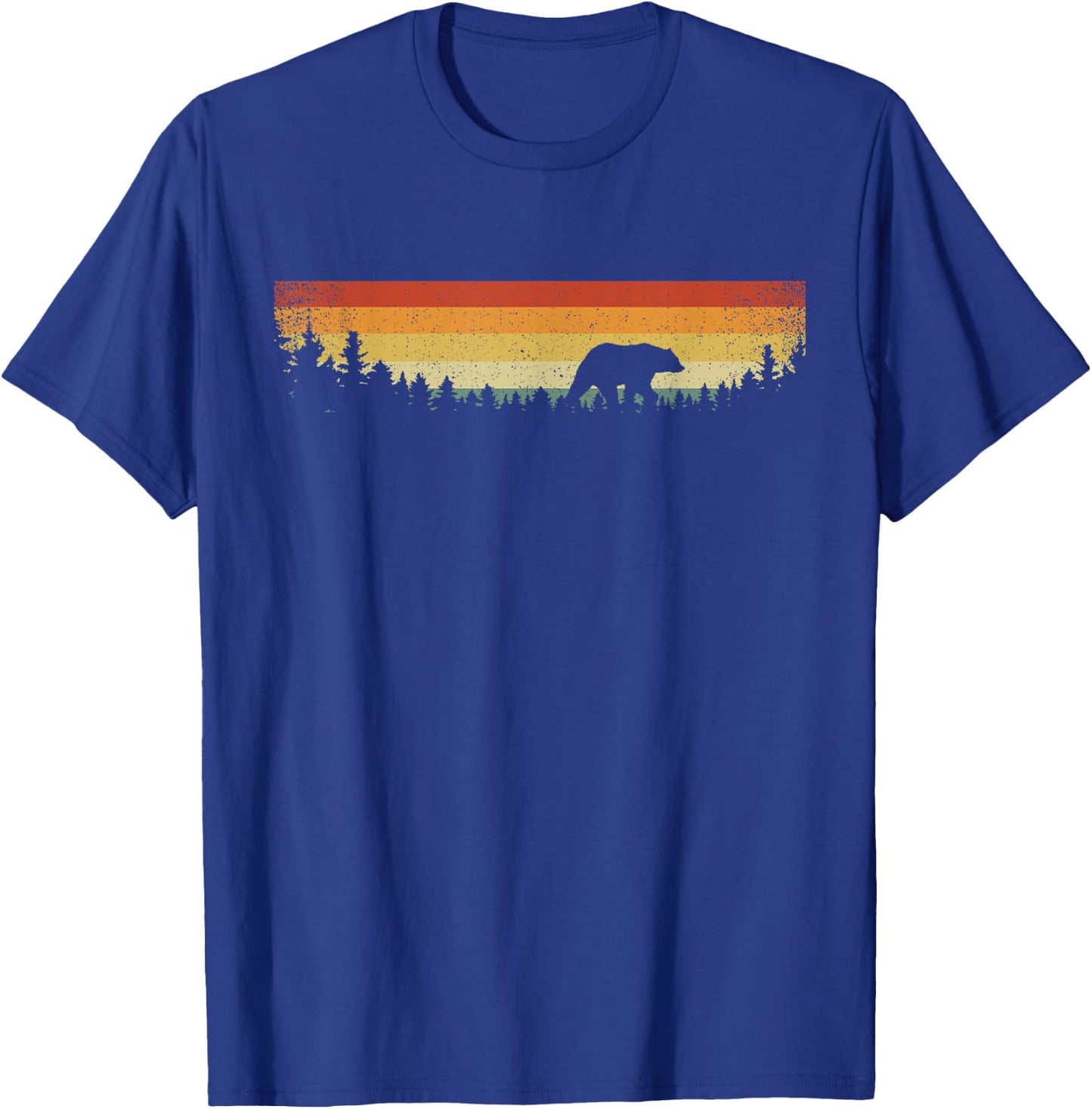 Vintage Nature Wildlife Animal Bear Trees Outdoor Forest T-Shirt - T-Shirt | Royal