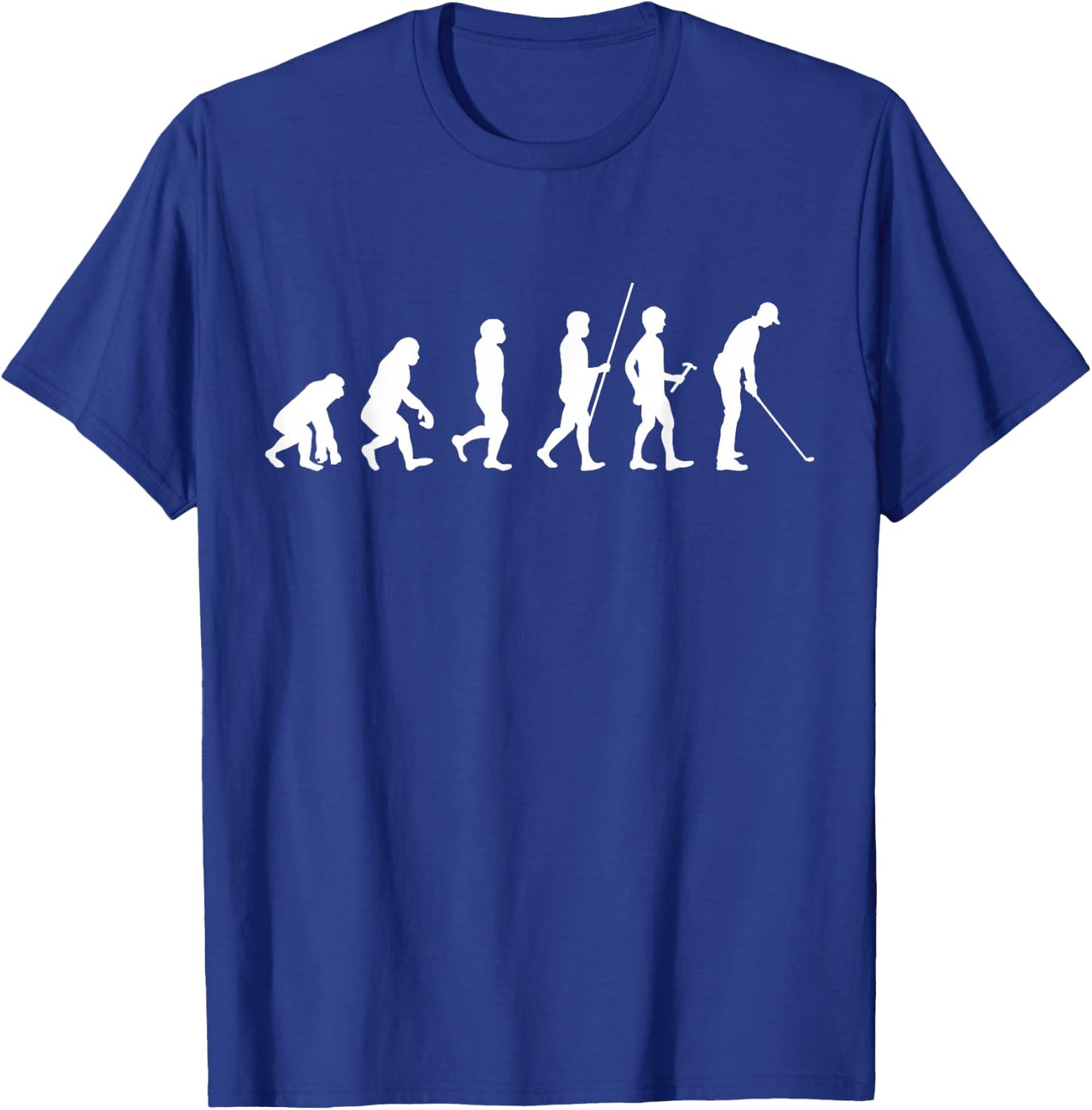 Evolution of Humanity to Golfer Golf T-Shirt - T-Shirt | Royal