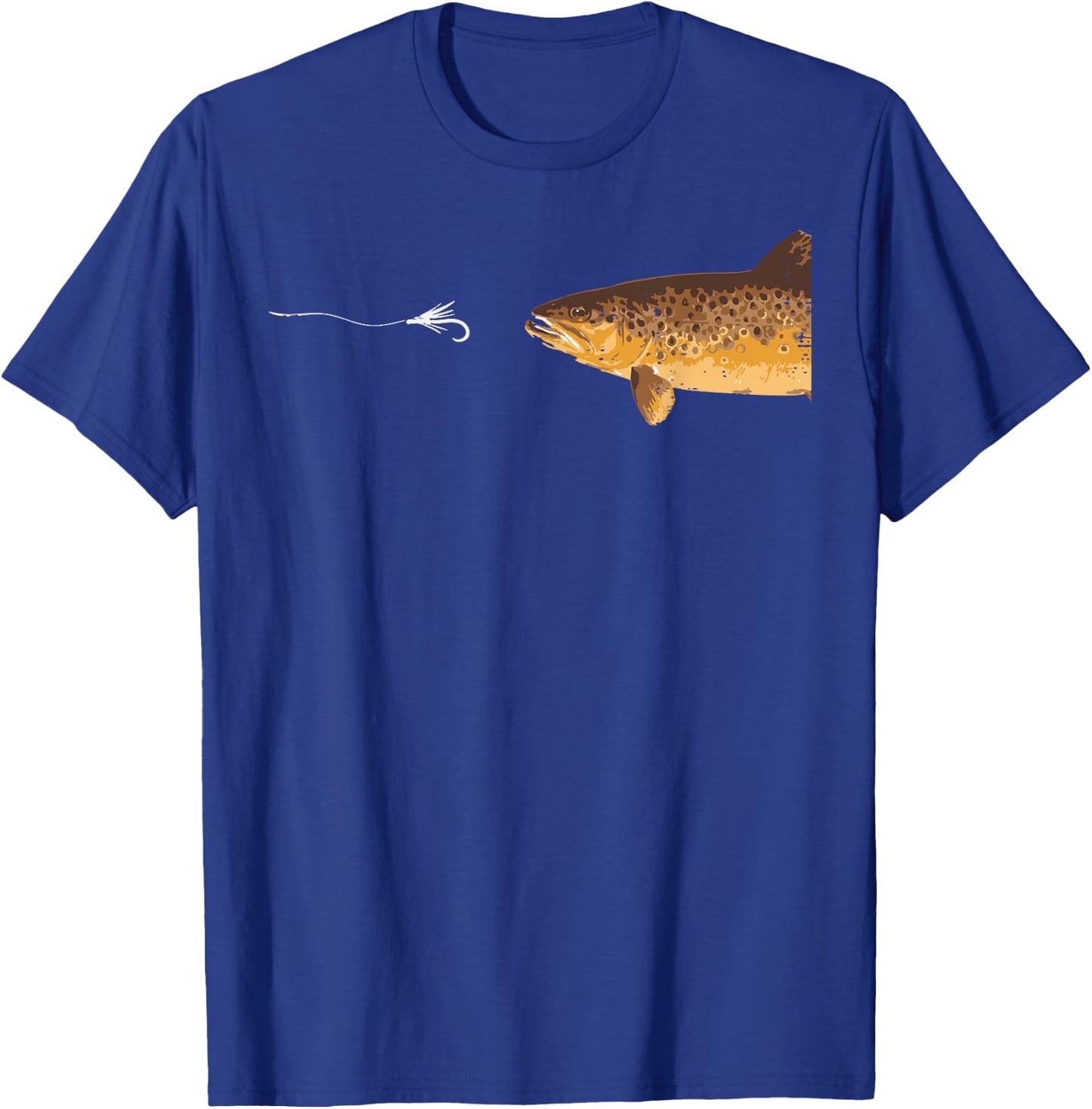 Brown Trout Fishing Hook Fisherman Angler Men Women Kids T-Shirt - T-Shirt | Royal
