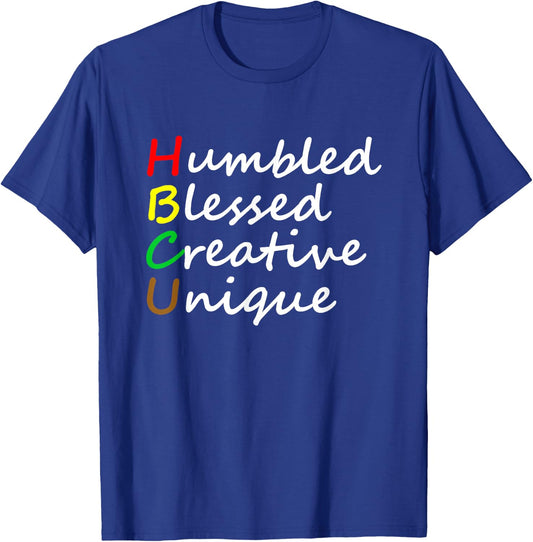 HBCU African Humbled Blessed Creative Unique History Month T-Shirt - T-Shirt | Royal