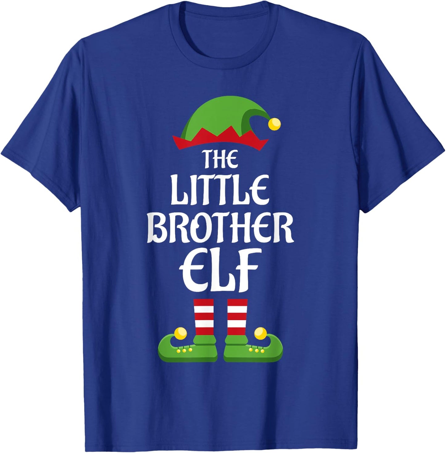 Little Brother Elf Family Matching Group Christmas T-Shirt - T-Shirt | Royal