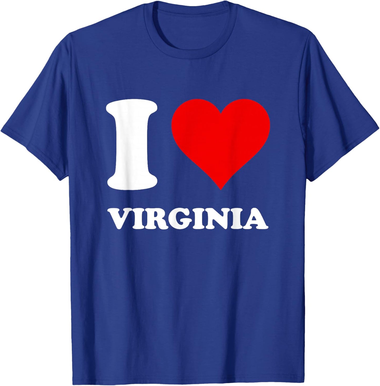 Red Heart I Love Virginia T-Shirt - T-Shirt | Royal