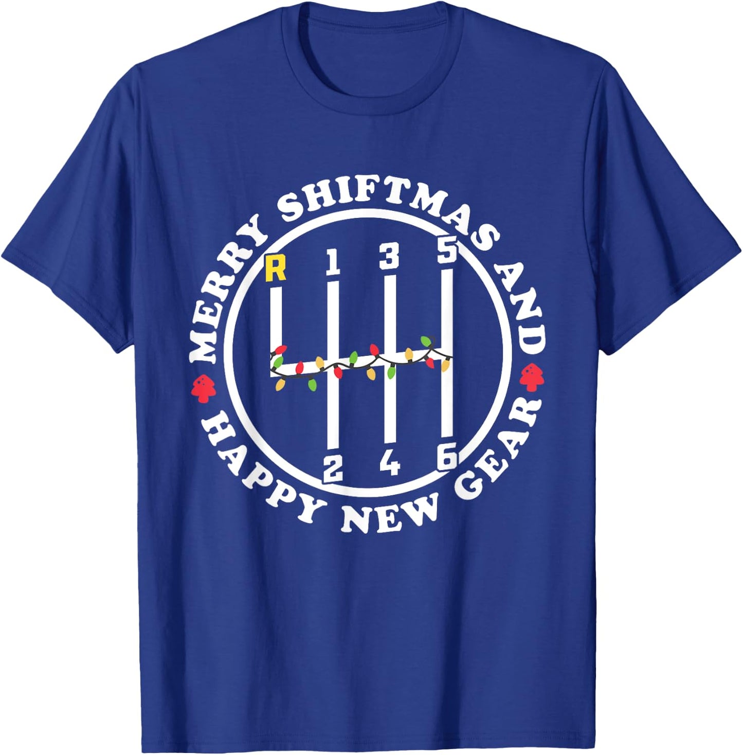 Merry Shiftmas And A Happy New Gear Christmas Manual Gearbox T-Shirt - T-Shirt | Royal