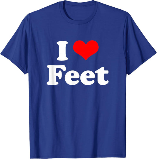 I Love Feet I Heart Feet T-Shirt - T-Shirt | Royal