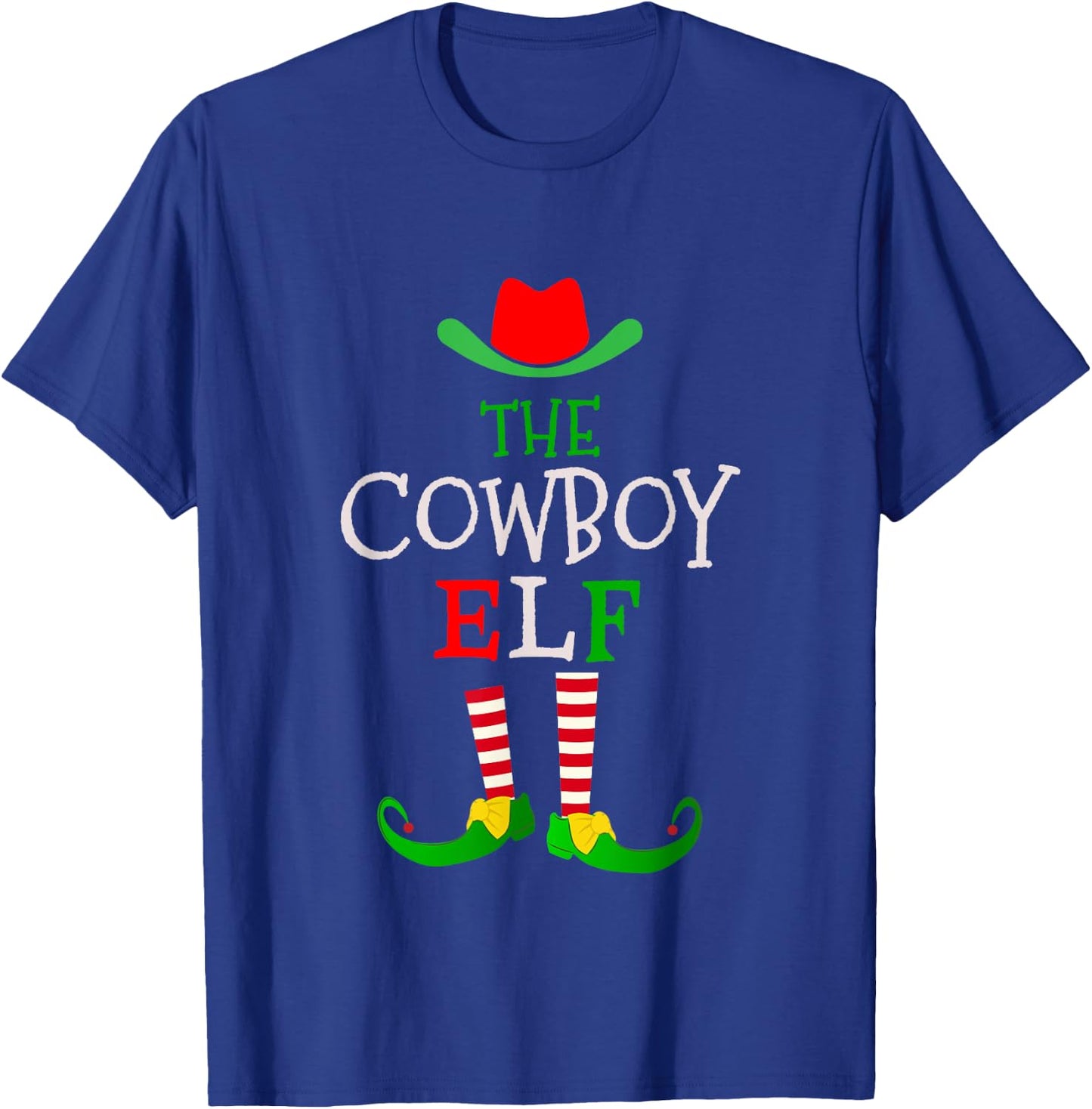 Christmas Matching Outfits for Holiday Party The Cowboy Elf T-Shirt - T-Shirt | Royal