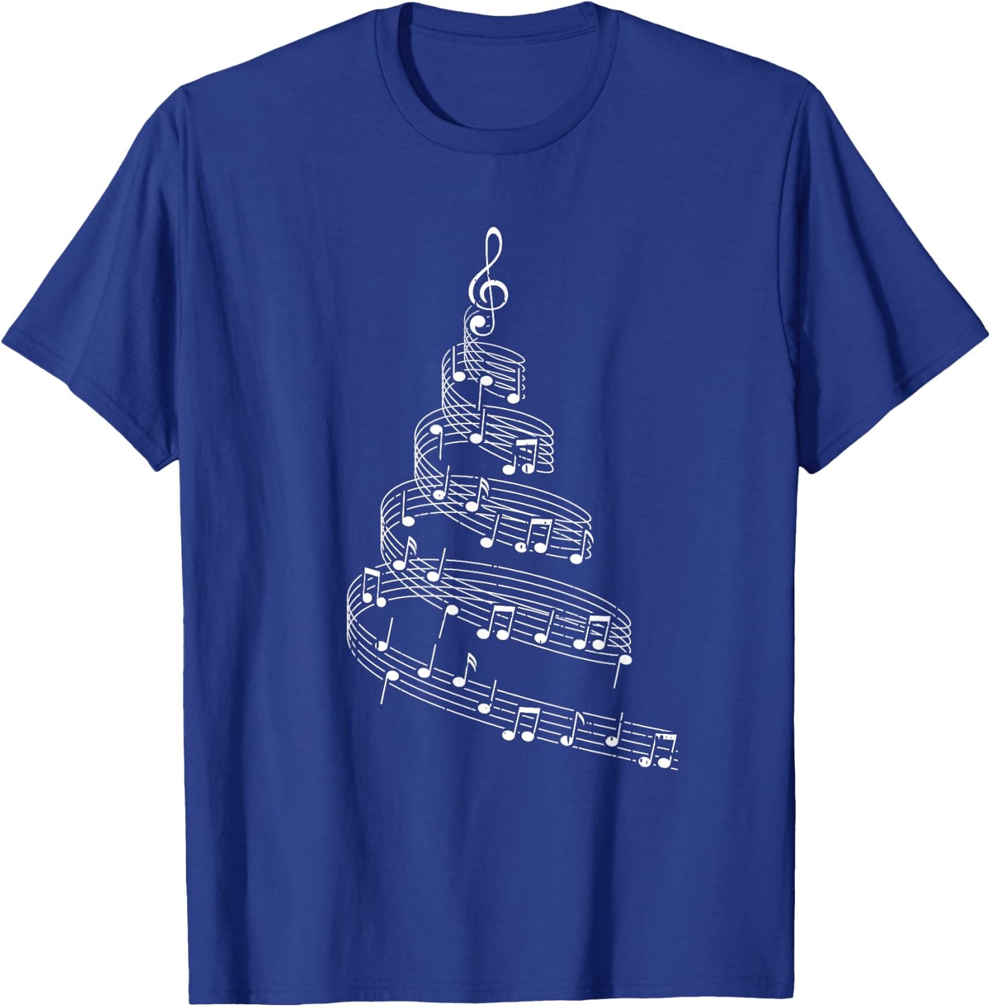 Music Note Christmas Tree X-mas Pajama Musician T-Shirt - T-Shirt | Royal