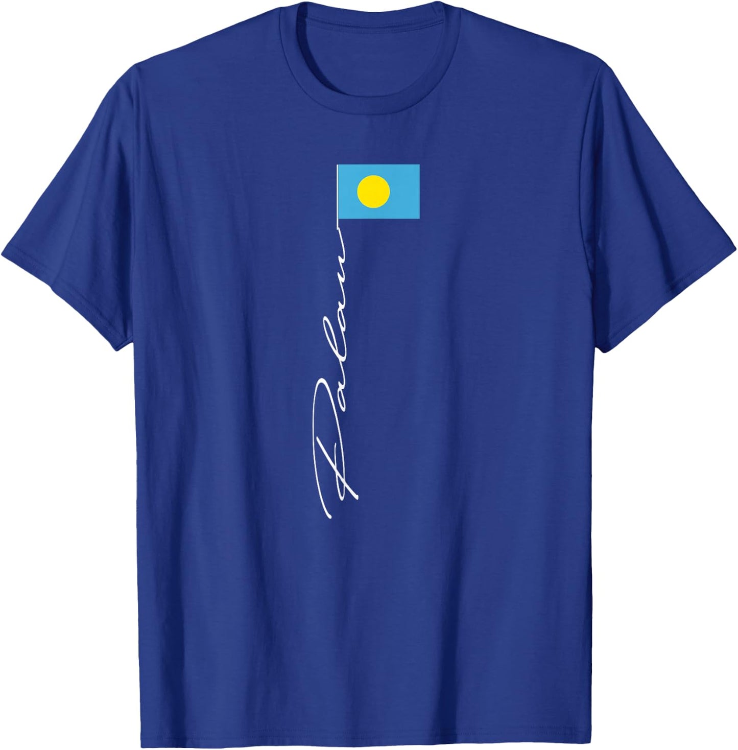 Palau Signature Flag Pole Patriotic Palau Flag T-Shirt - T-Shirt | Royal