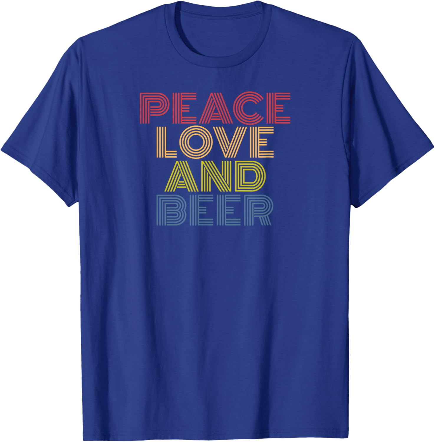 Peace Love And Beer retro 70s vintage T-Shirt - T-Shirt | Royal