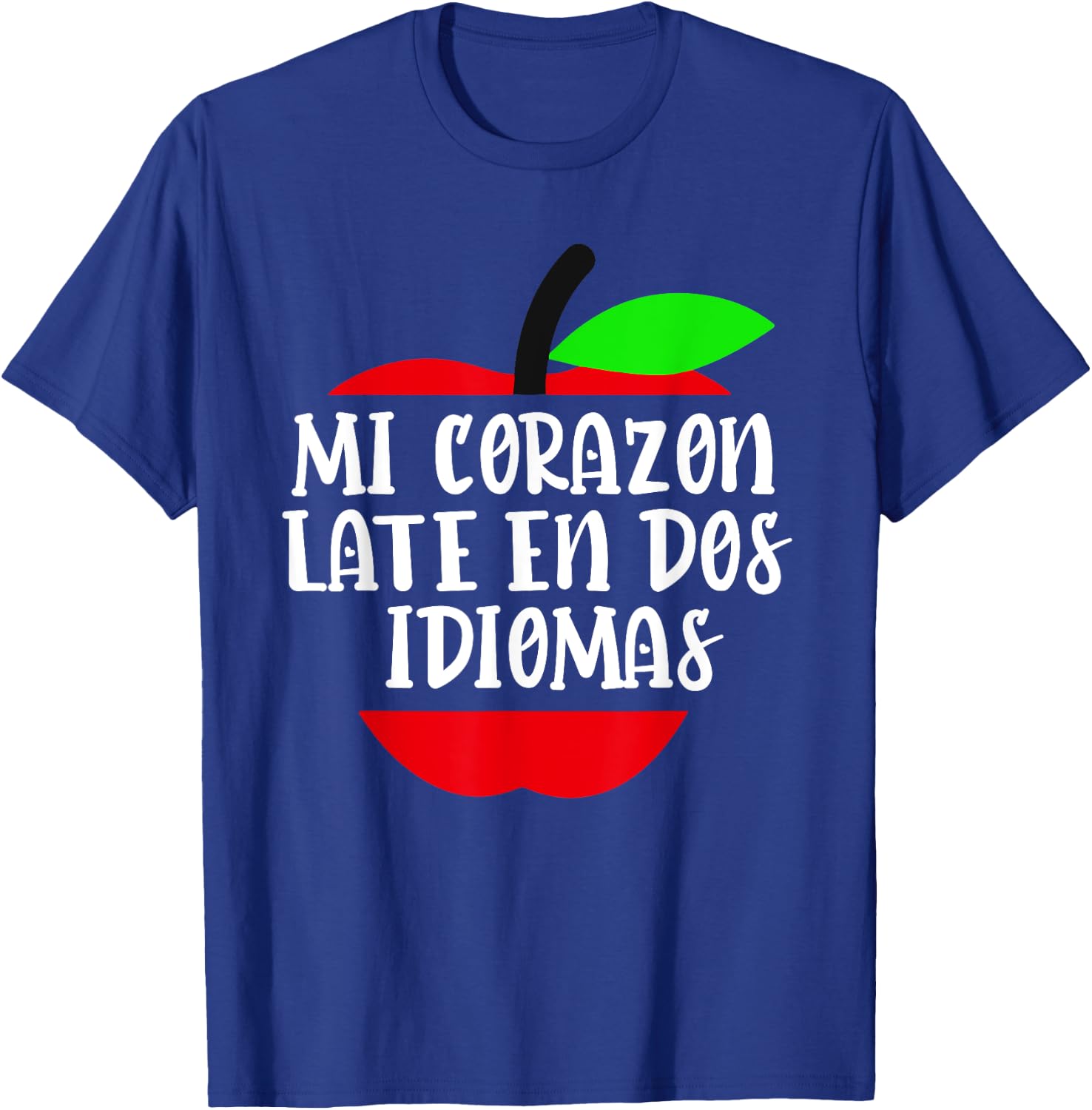 Mi Corazon Late En Dos Idiomas Spanish Teacher Bilingual Kid T-Shirt - T-Shirt | Royal