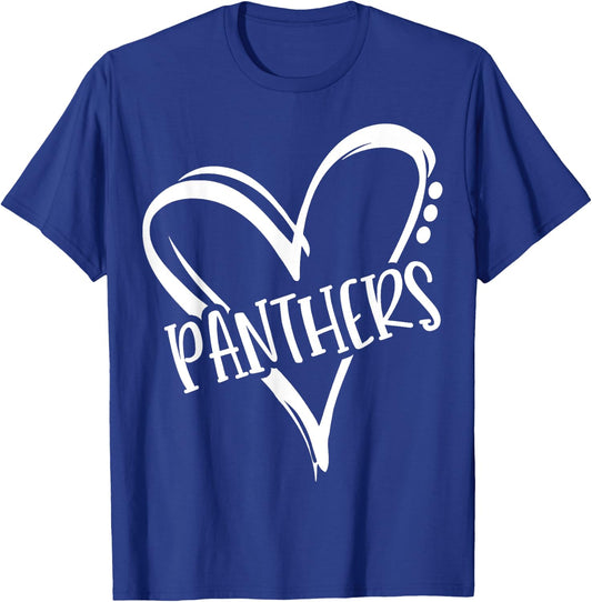 Retro Panthers Mascot, School Spirit, Panthers Sports T-Shirt - T-Shirt | Royal