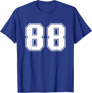 Number #88 Sport White Number T-Shirt - T-Shirt | Royal