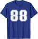 Number #88 Sport White Number T-Shirt - T-Shirt | Royal