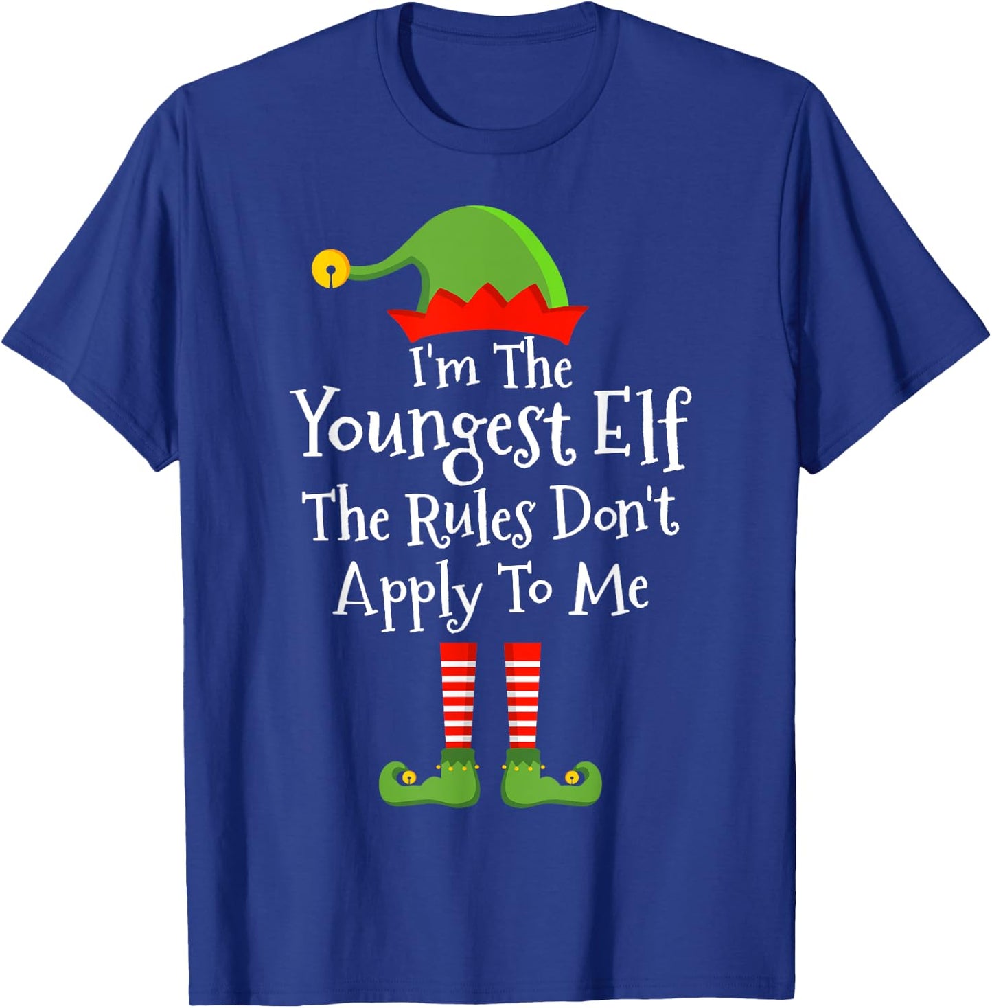 Youngest elf Rules Don't Apply Christmas Matching Family T-Shirt - T-Shirt | Royal