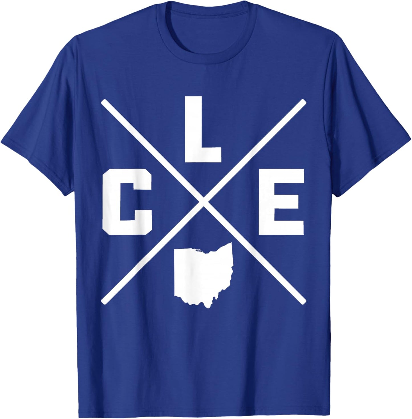 Cleveland Ohio CLE State Map Vintage Pride T-Shirt - T-Shirt | Royal