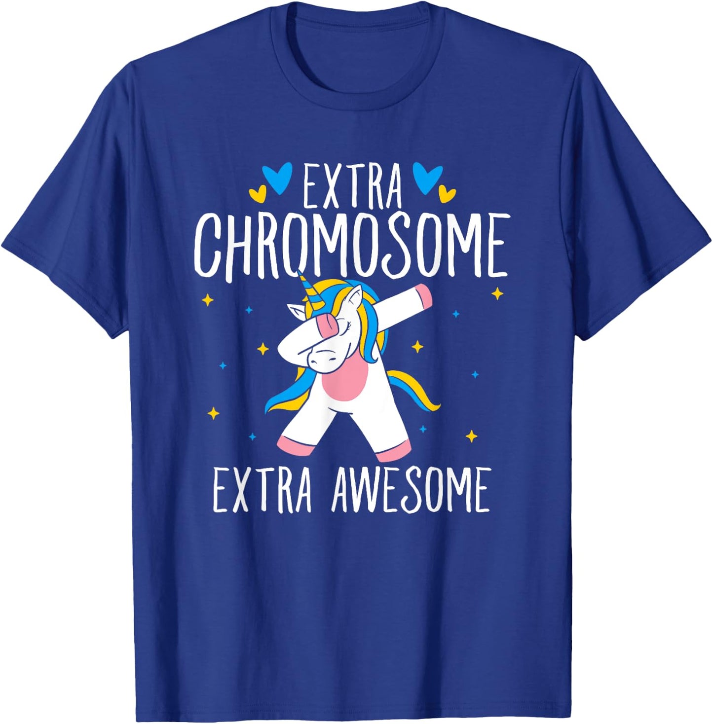 Extra Chromosome Extra Awesome Unicorn Down Syndrome T-Shirt - T-Shirt | Royal