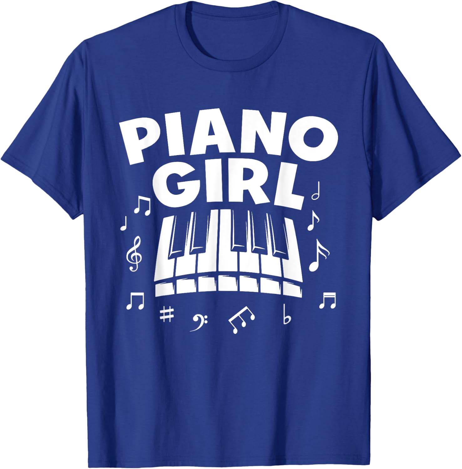 Piano For Girls Women Musical Piano Player Key Music Recital T-Shirt - T-Shirt | Royal
