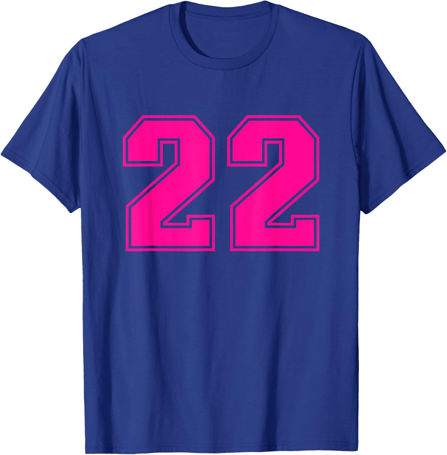 Number #22 Sport Pink Varsity Number T-Shirt - T-Shirt | Royal